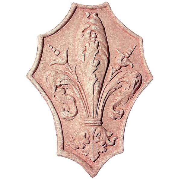 Giglio di Firenze in scudo Terracotta Impruneta