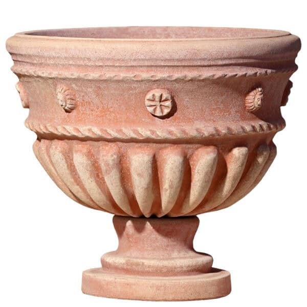 Vaso antico con piede in terracotta
