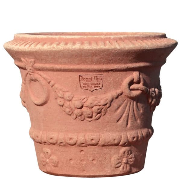 Vasetto decorato con anelli Terracotta Impruneta