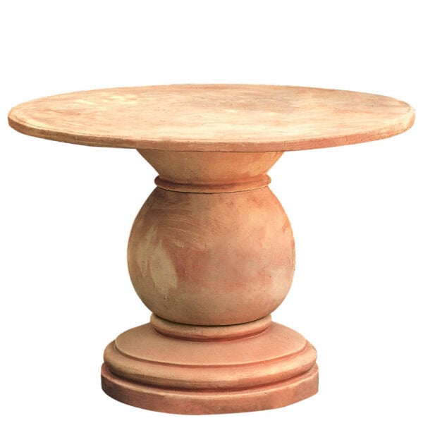 Tavolo da tè decorato con foglie - Terracotta Impruneta