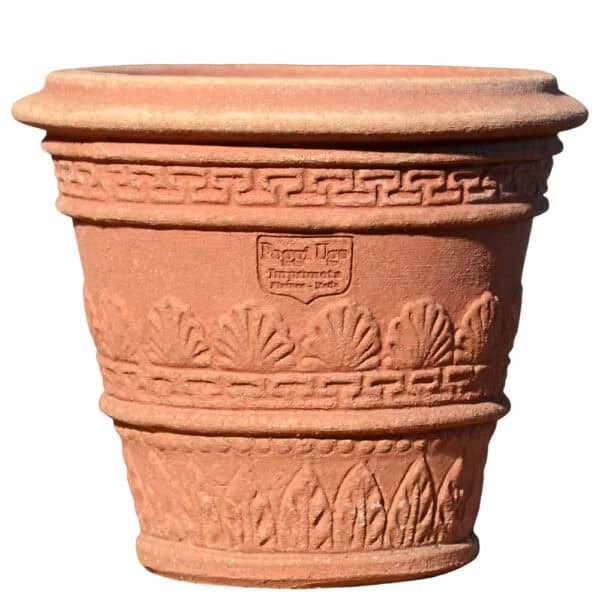Vasetto decorato con foglie Terracotta Impruneta