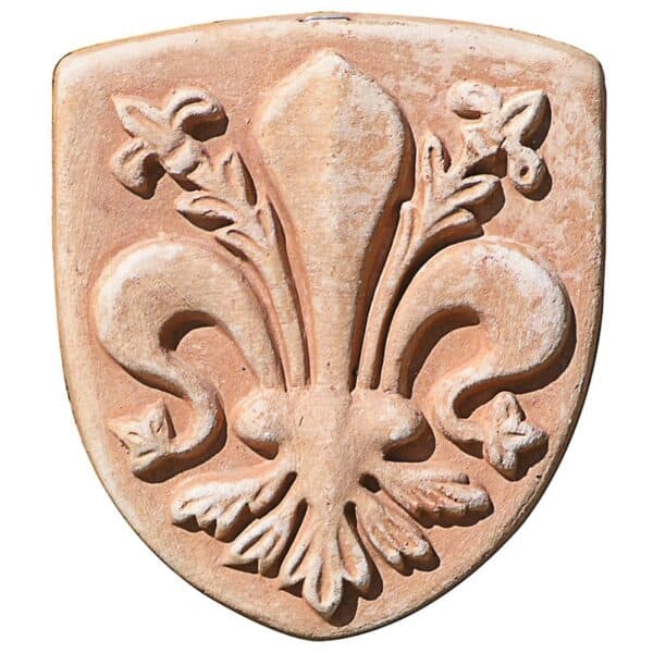 Giglio di Firenze in scudo Terracotta Impruneta